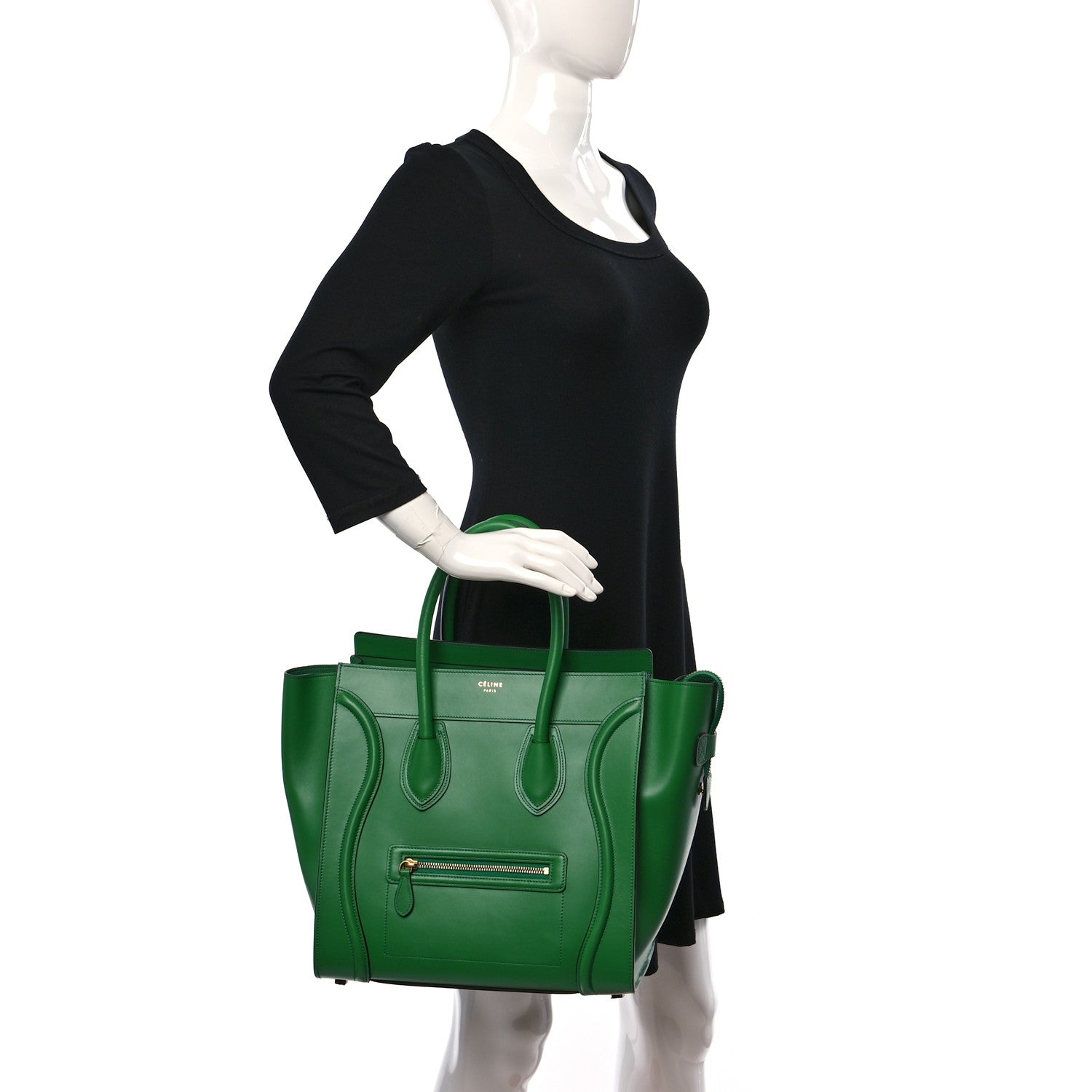 Celine Palmelato Calfskin Micro Luggage Grass 2 of 8