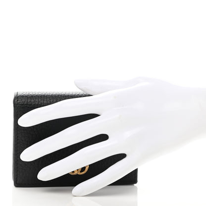 Gucci Pebbled Calfskin GG Marmont Card Case Black 2 of 7