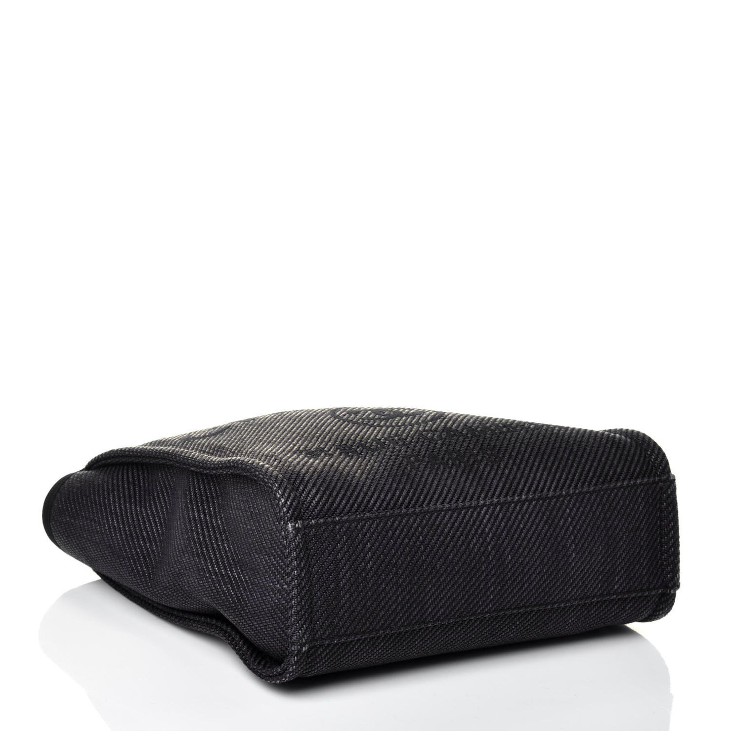 Mixed Fibers Calfskin Mini Deauville Tote Black