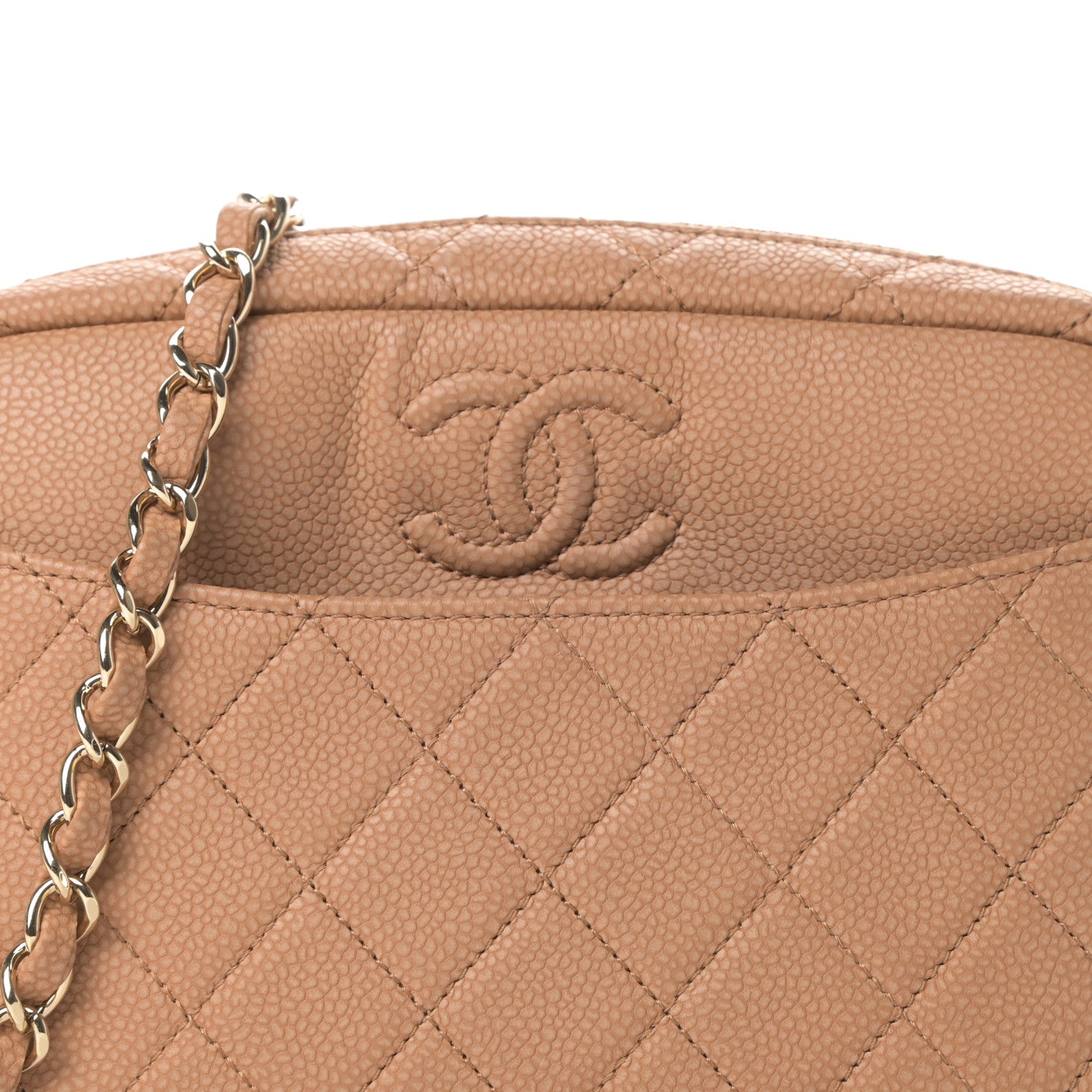 Chanel Caviar Quilted Coco Tassel Camera Case Beige 10 of 11