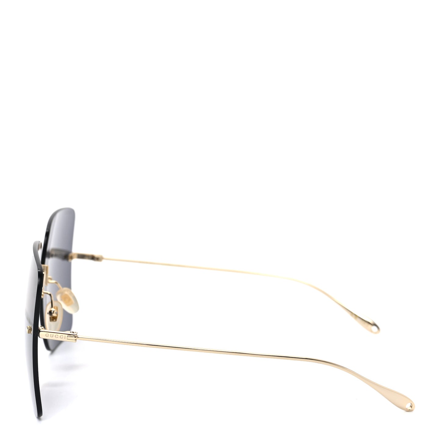 Metal Rimless Square Sunglasses GG1147S Black Gold