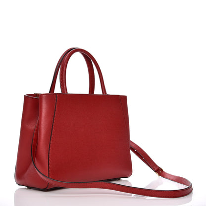 Fendi Vitello Elite Flamingo Petite 2Jours Tote Mattone 4 of 9