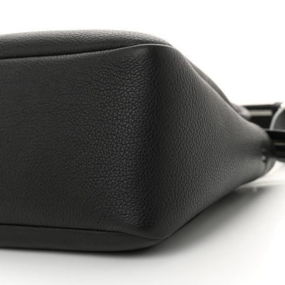 Prada Vitello Daino Soft Medium Zippered Top Handle Bag Black 9 of 13