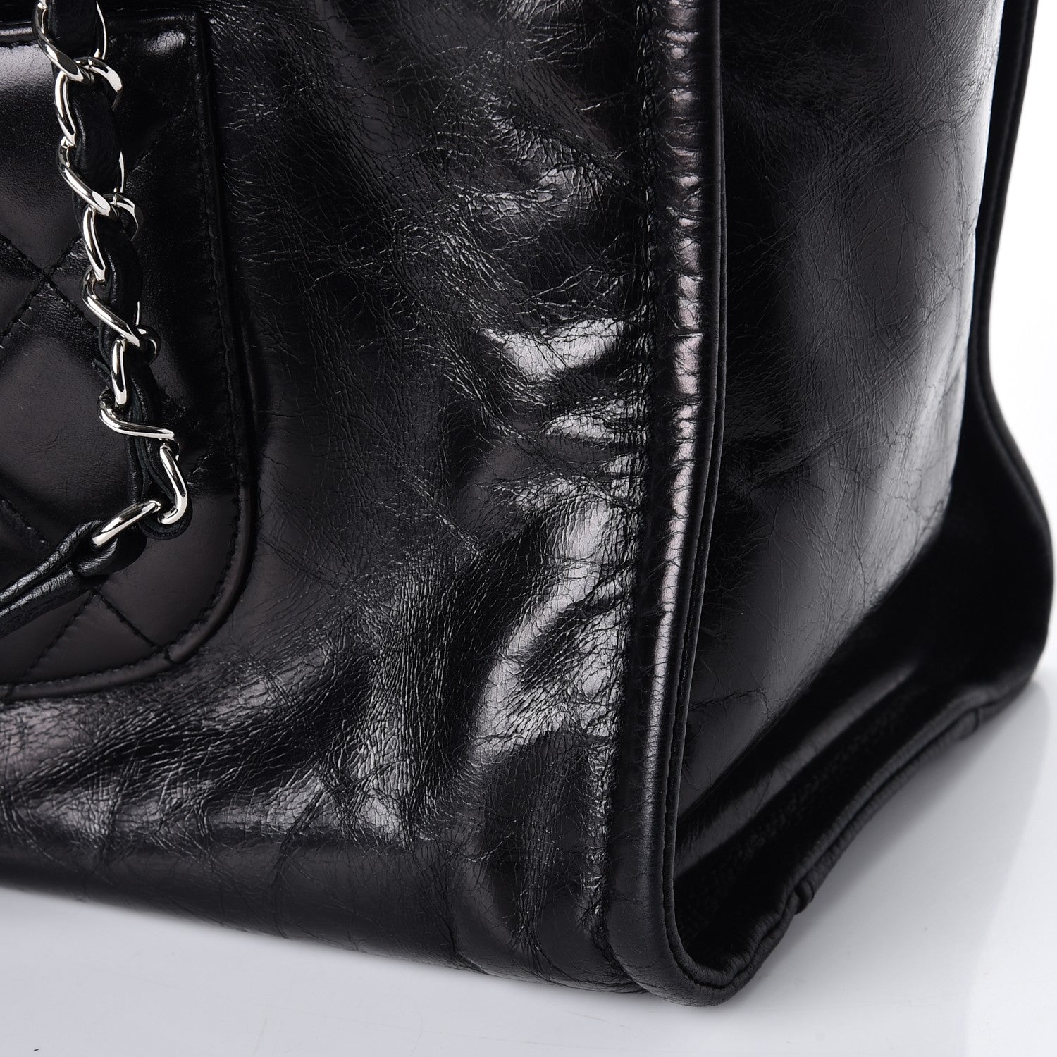 Chanel Glazed Calfskin Small Deauville Tote Black 9 of 11