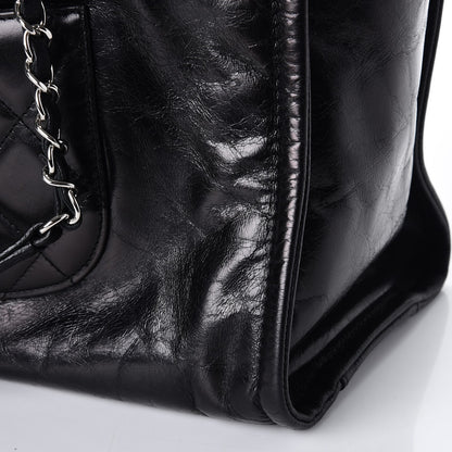 Chanel Glazed Calfskin Small Deauville Tote Black 9 of 11