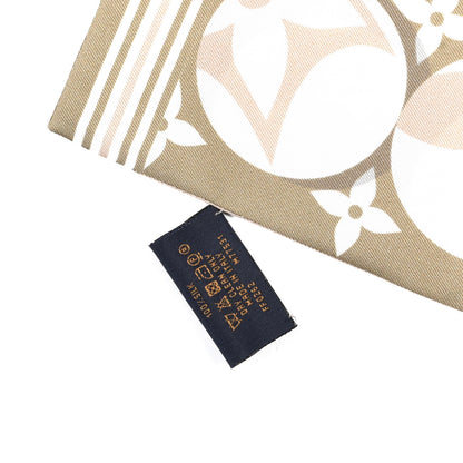 Louis Vuitton Silk Monogram Marbles Classic Bandeau Kaki Beige White 4 of 4