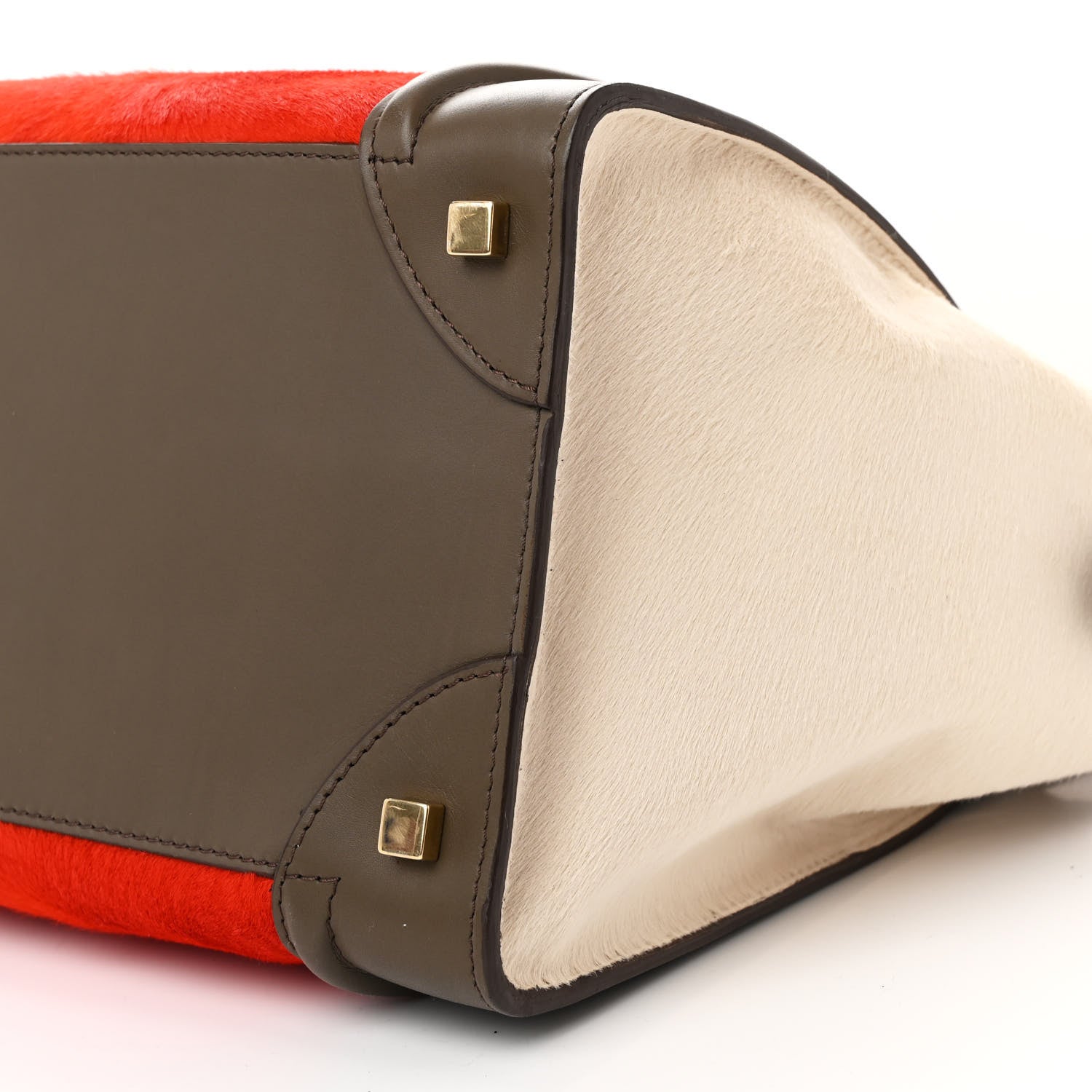 Celine Pony Hair Smooth Calfskin Mini Tri-Color Luggage Brick 10 of 13