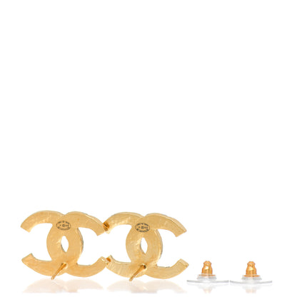 Chanel Resin Along The Nile CC Earrings Gold Black 3 of 4