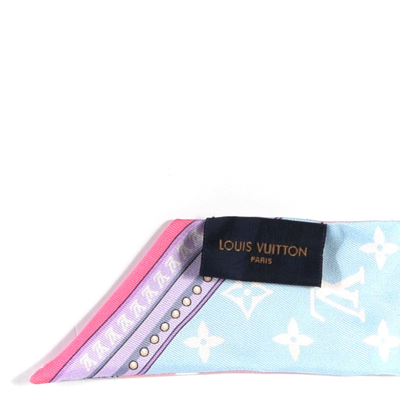 Louis Vuitton Silk Monogram Escale Perfect Match BB Bandeau Bleu Rose 3 of 3