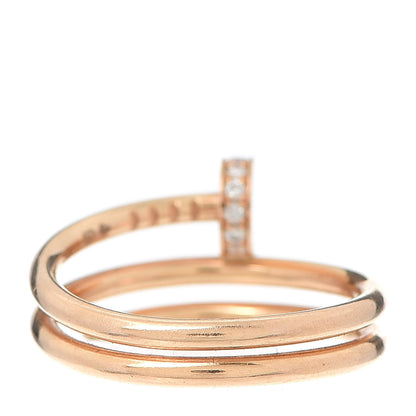 Cartier 18K Pink Gold Diamond Double Juste Un Clou Ring 53 6.25 3 of 6