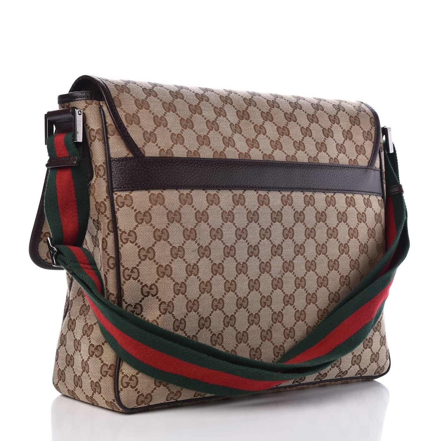 Monogram Web Medium Flap Messenger Beige Dark Brown
