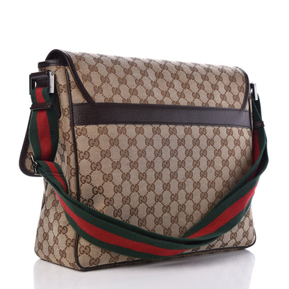 Gucci Monogram Web Medium Flap Messenger Beige Dark Brown 2 of 6