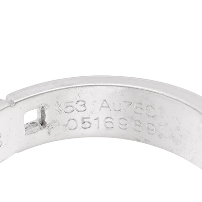 Hermes 18K White Gold Diamond H Ring 53 6.5 5 of 5