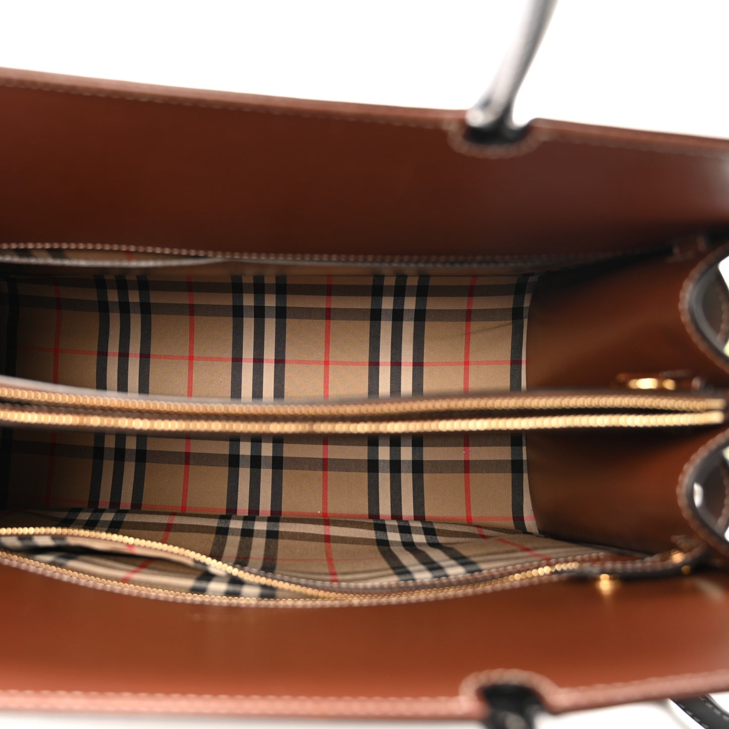 Calfskin Vintage Check Medium Two Handle Title Bag Black