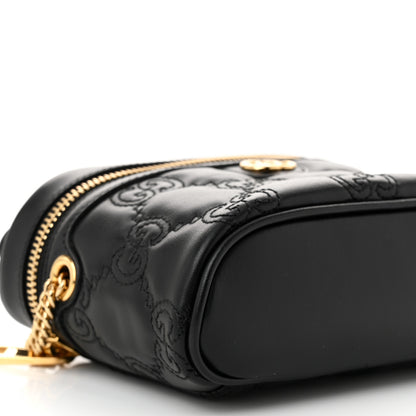 Gucci Calfskin GG Matelasse Mini Top Handle Bag Black 9 of 10
