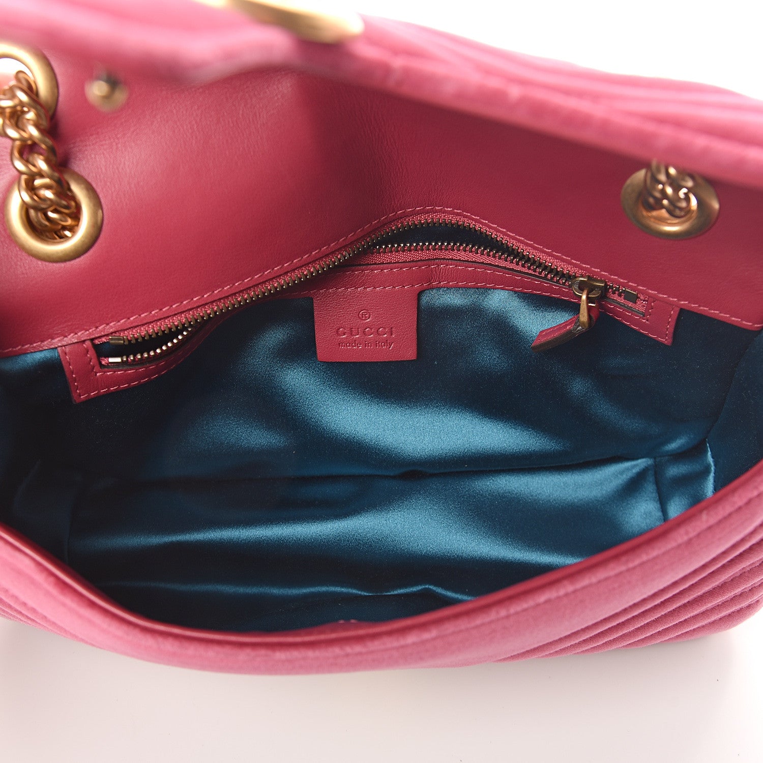 Gucci Velvet Matelasse Small GG Marmont Shoulder Bag Light Raspberry Rose 4 of 8