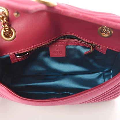 Gucci Velvet Matelasse Small GG Marmont Shoulder Bag Light Raspberry Rose 4 of 8