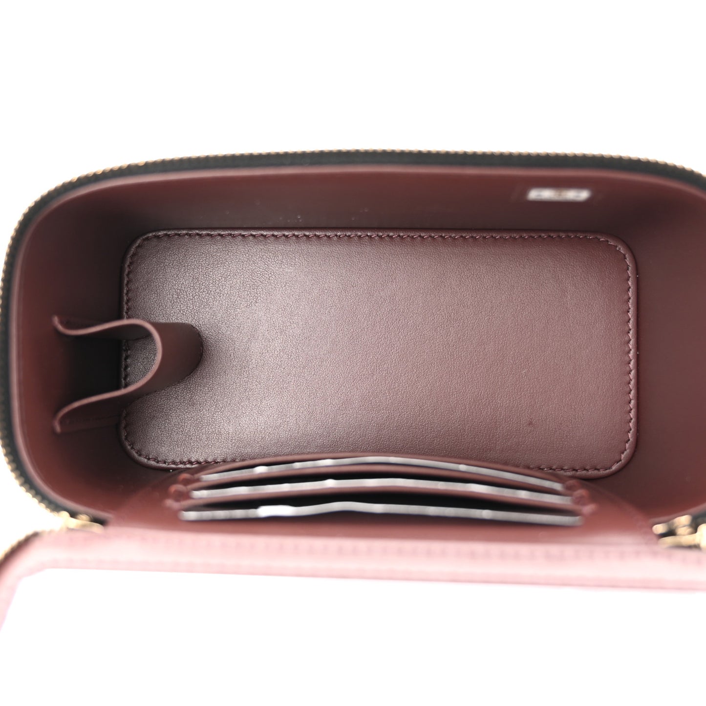 Caviar Quilted Small Vanity Case With Chain Black