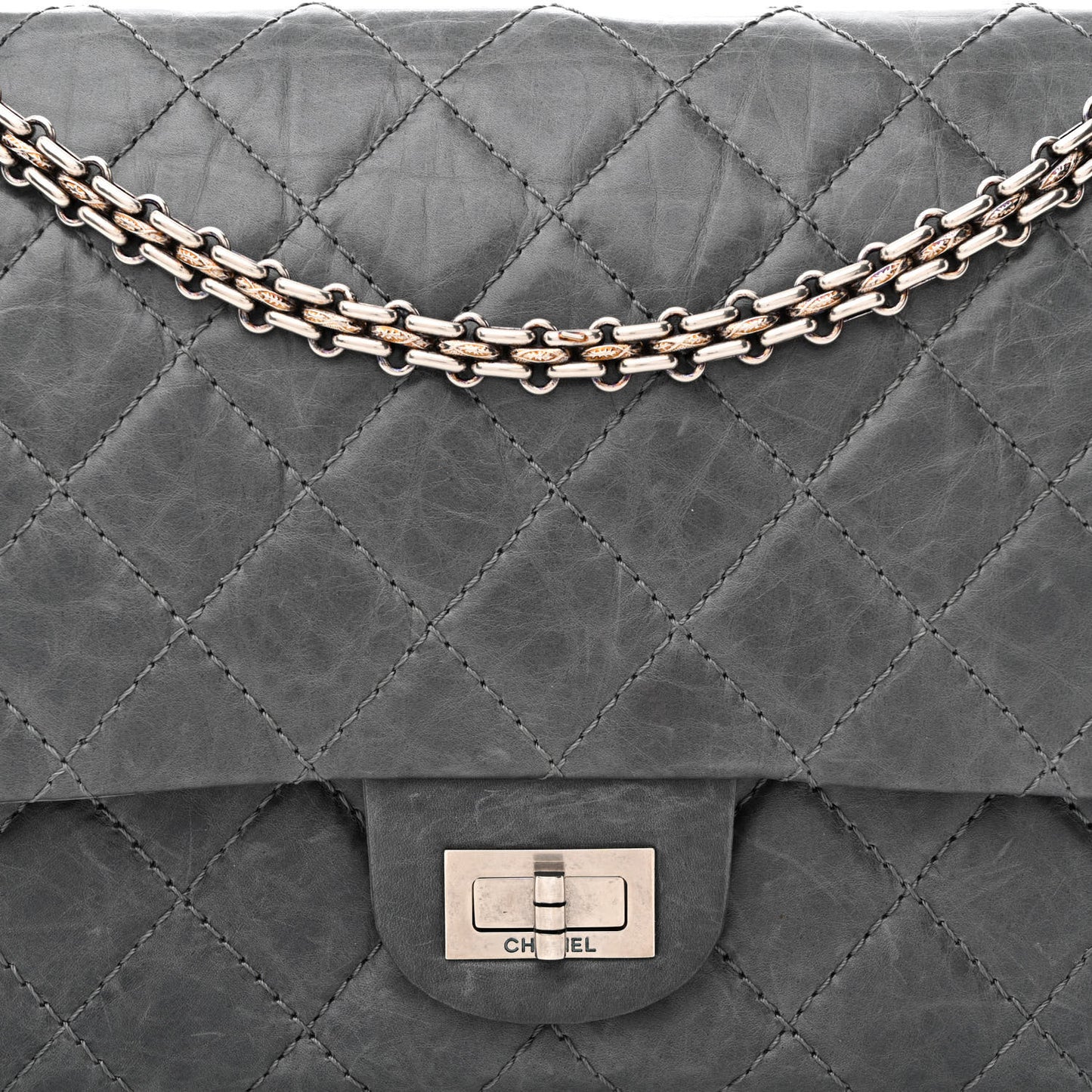 Aged Calfskin Quilted 50th Anniversary 2.55 Reissue Flap 226 Grey