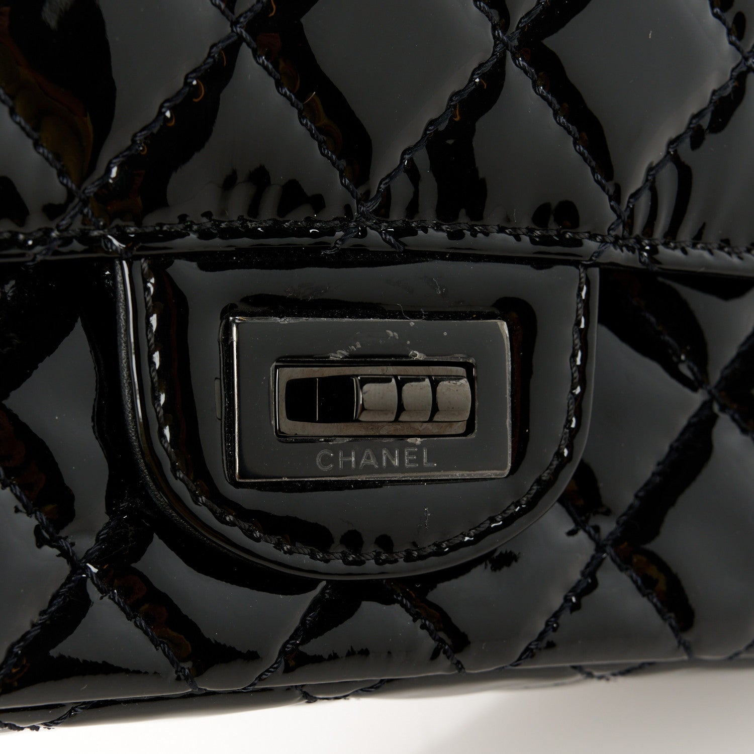 Chanel Patent Calfskin Quilted 2.55 Reissue 225 Flap So Black 8 of 11