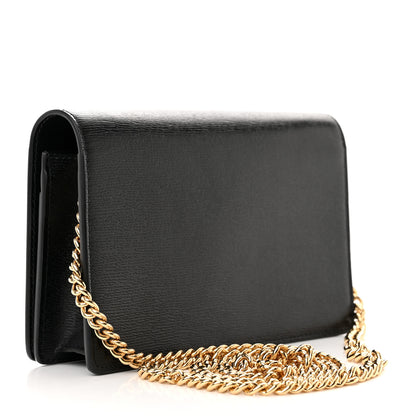 Gucci Calfskin Script Logo Wallet On Chain Black 3 of 10