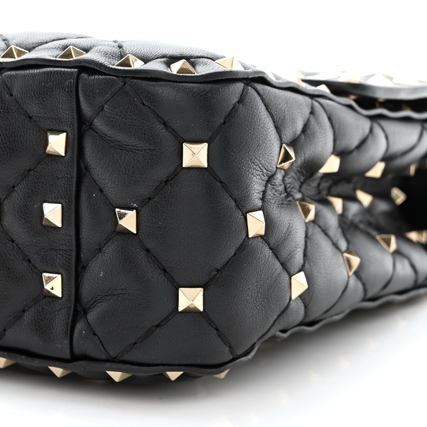 Valentino Garavani Lambskin VLTN Print Medium Rockstud Spike Shoulder Bag Black 9 of 10