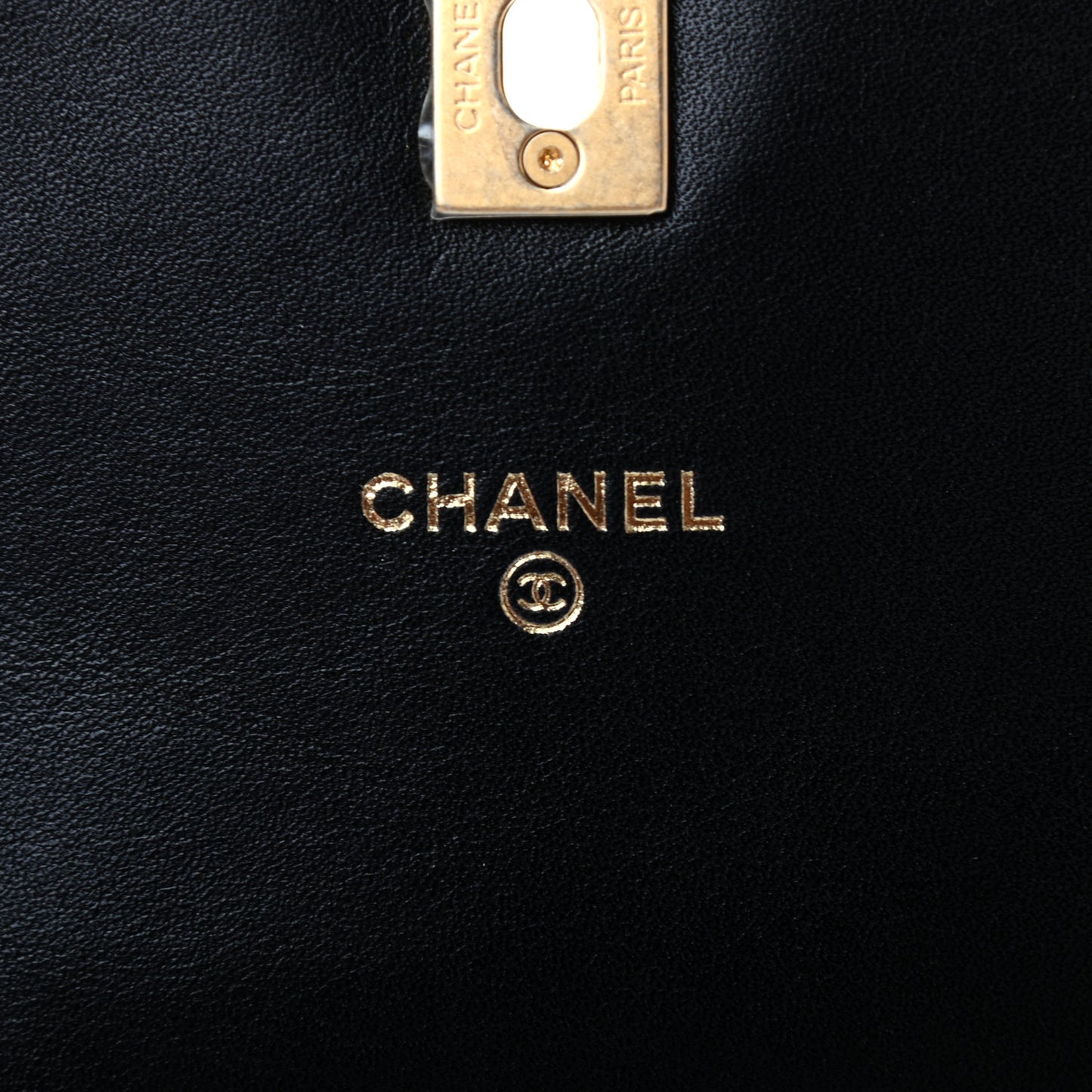 Calfskin Quilted Coco Mail Clutch With Chain Black