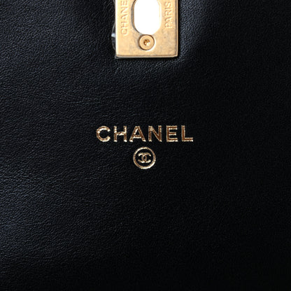 Chanel Calfskin Quilted Coco Mail Clutch With Chain Black 6 of 10