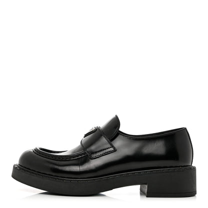 Prada Spazzolato Metal Triangle Logo 50mm Loafers 40.5 Black 1 of 12