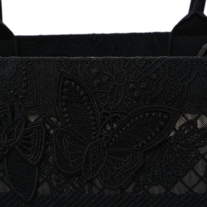 Christian Dior Embroidered 3D Macrame D-Lace Butterfly Medium Book Tote Black 7 of 9