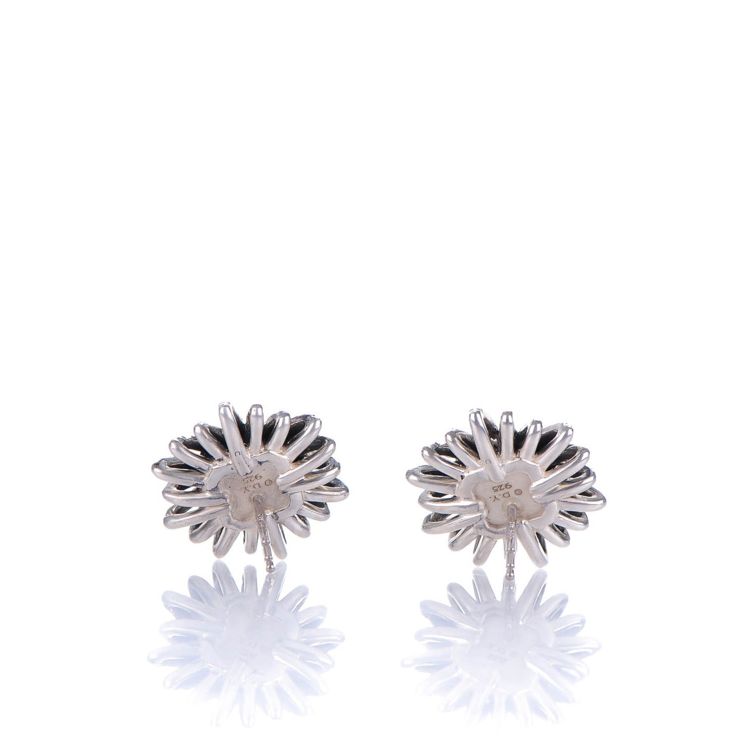 Sterling Silver Pave Diamond Blue Topaz 19mm Starburst Stud Earrings