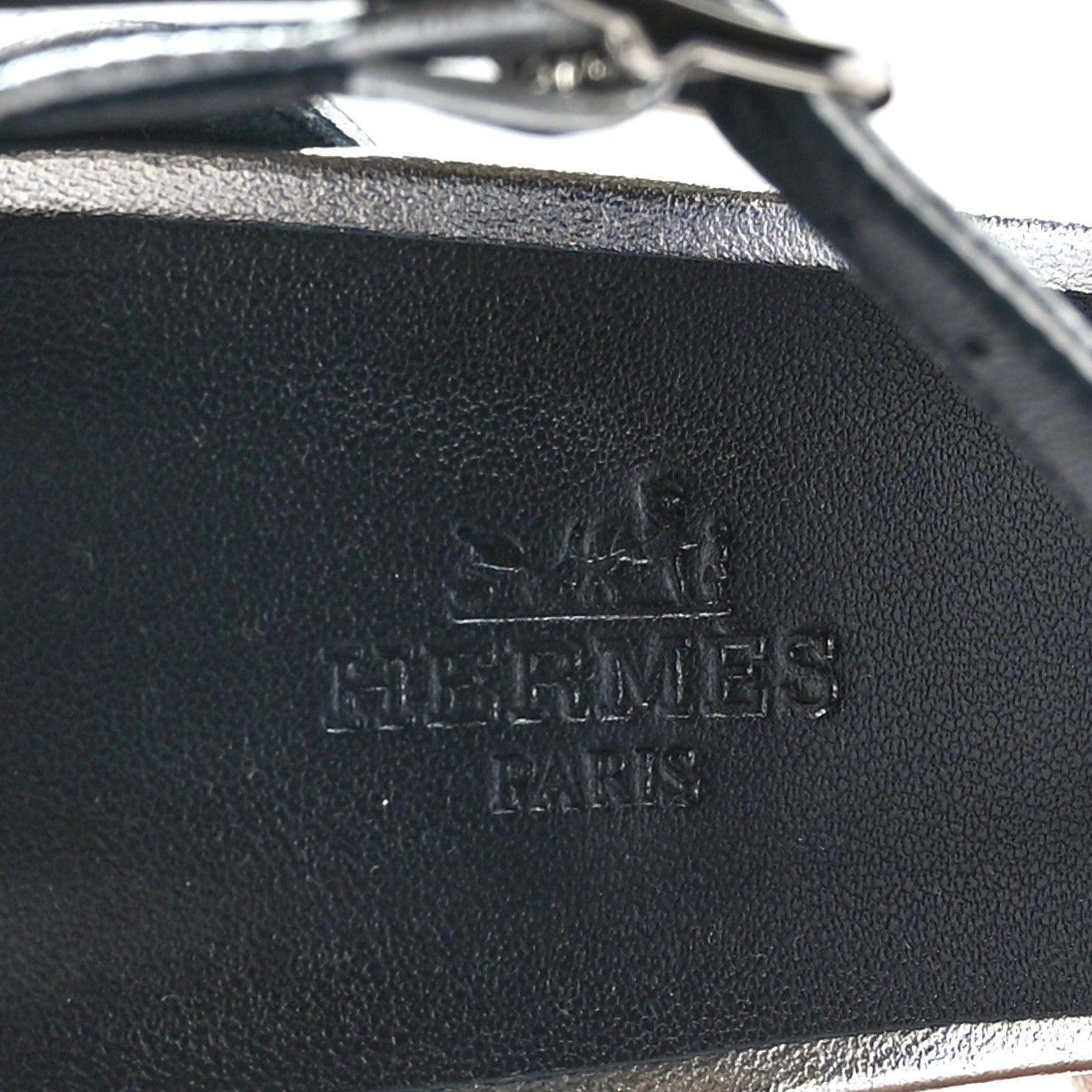 Hermes Metallic Goatskin Glam 105 Sandals 39 Gris Argente 6 of 8