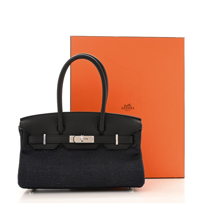 Hermes Toile Denim Swift Shoulder Birkin Light 29 Bleu Indigo 12 of 12