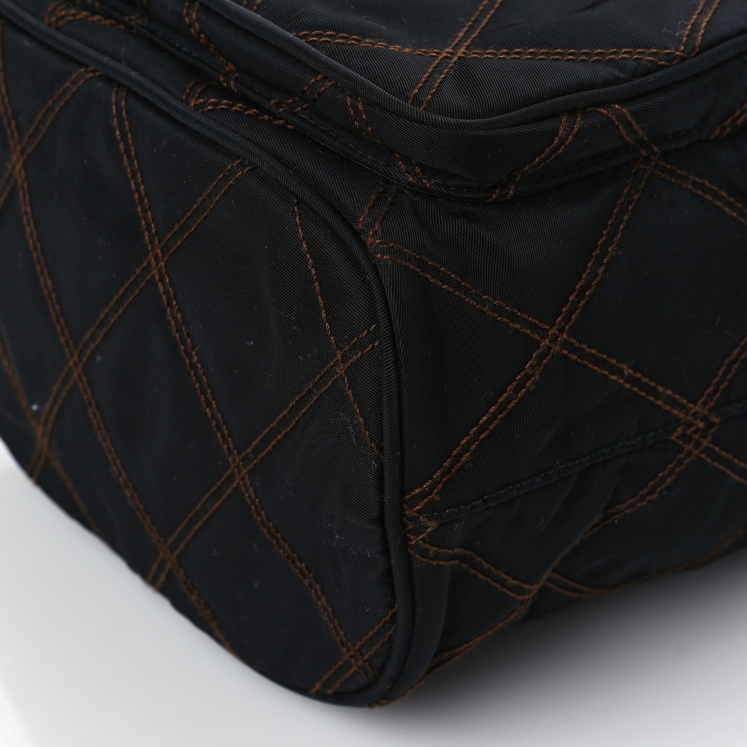 Prada Saffiano Tessuto Nylon Impunturato Quilted Mini Bucket Crossbody Bag Black 9 of 9