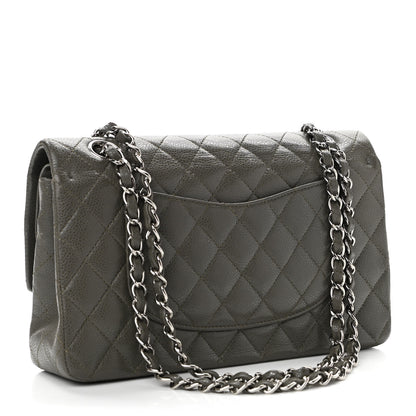 Chanel Caviar Quilted Medium Double Flap Dark Grey 3 of 13