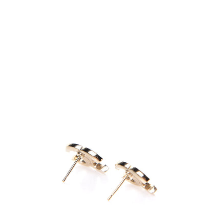 Chanel Enamel Crystal CC Earrings Gold Pink 5 of 15