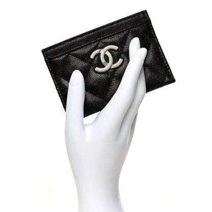 Chanel Caviar Quilted Studded CC Card Holder Black 2 of 9