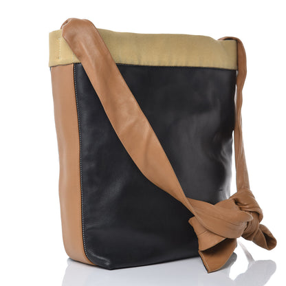 Celine Lambskin Calfskin Band Twisted Cabas Black 3 of 19