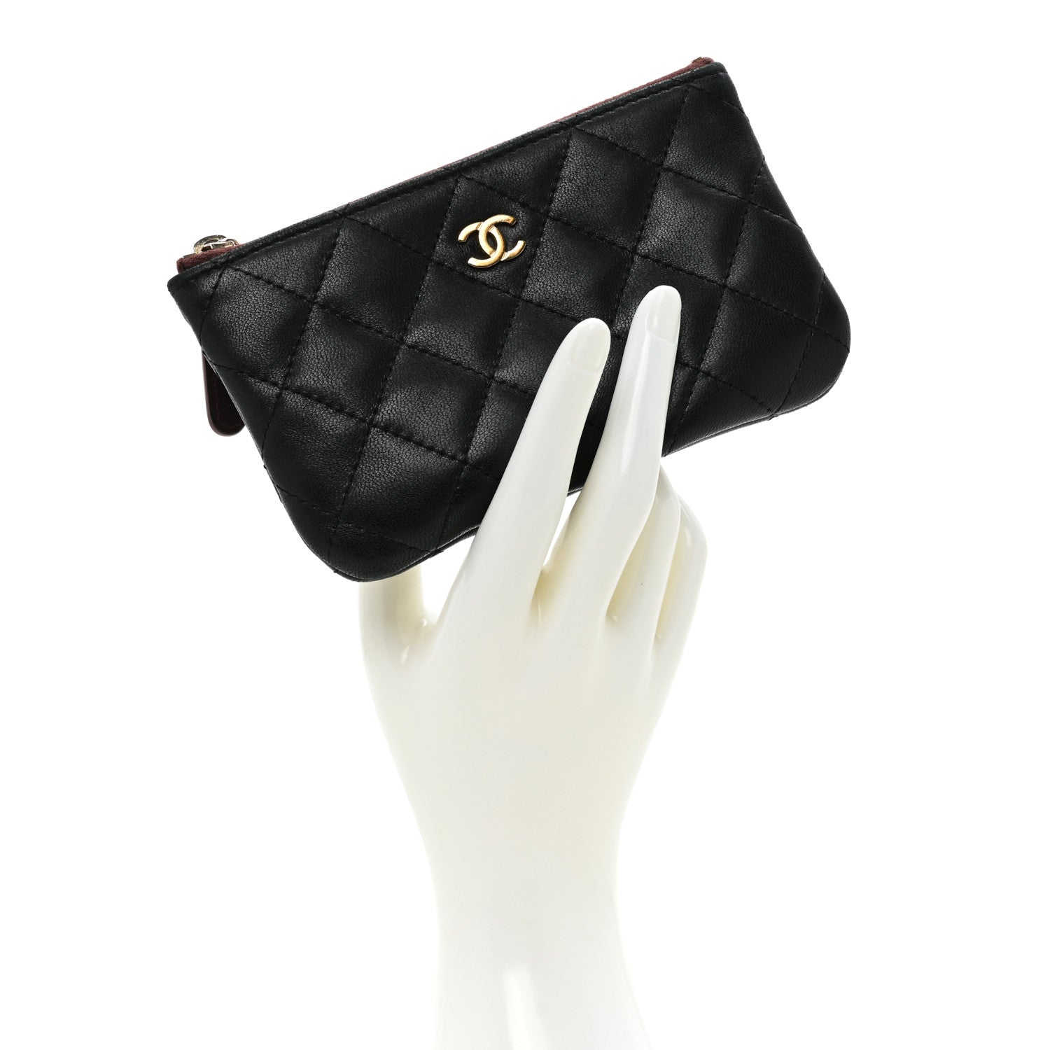 Chanel Lambskin Quilted Small Cosmetic Case Black 2 of 14