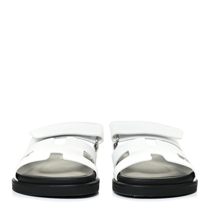 Hermes Calfskin Womens Chypre Sandals 35.5 White 2 of 10