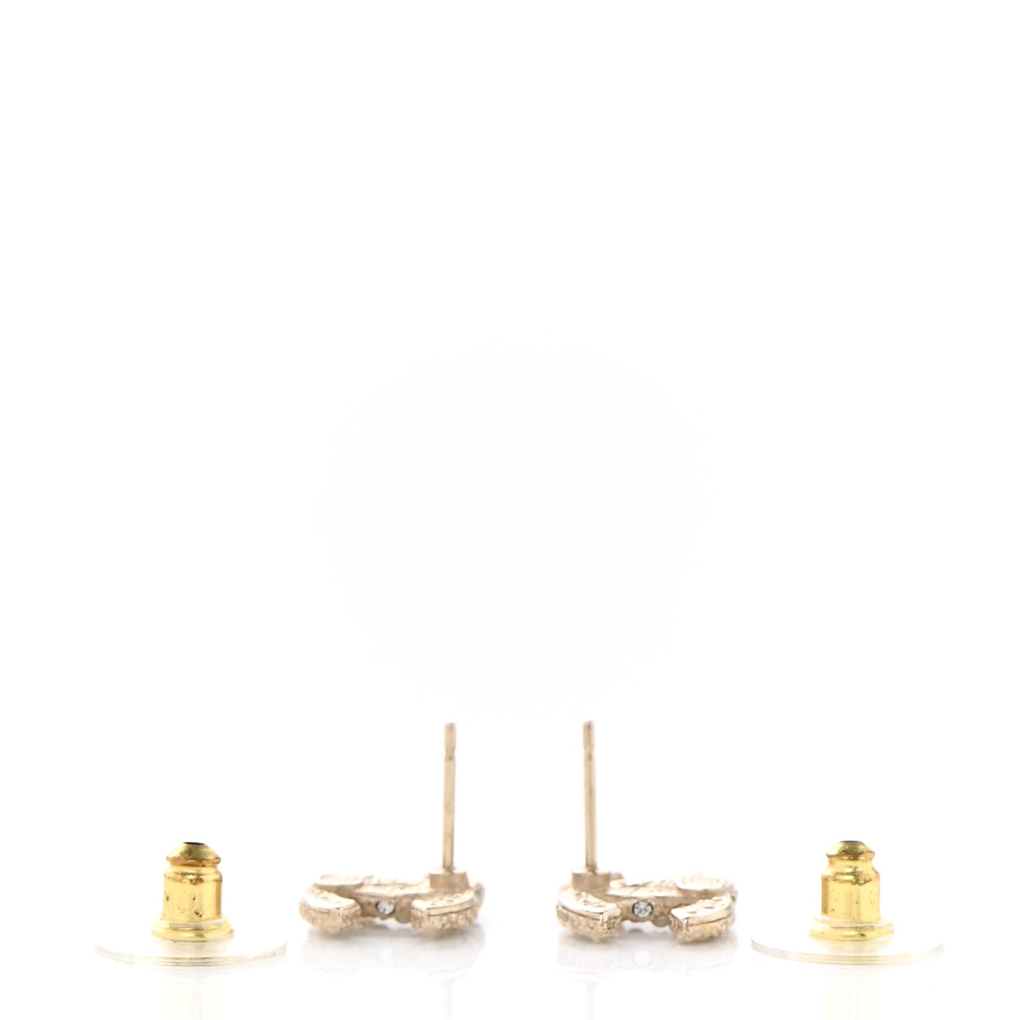 Pearl Crystal CC Earrings Light Gold