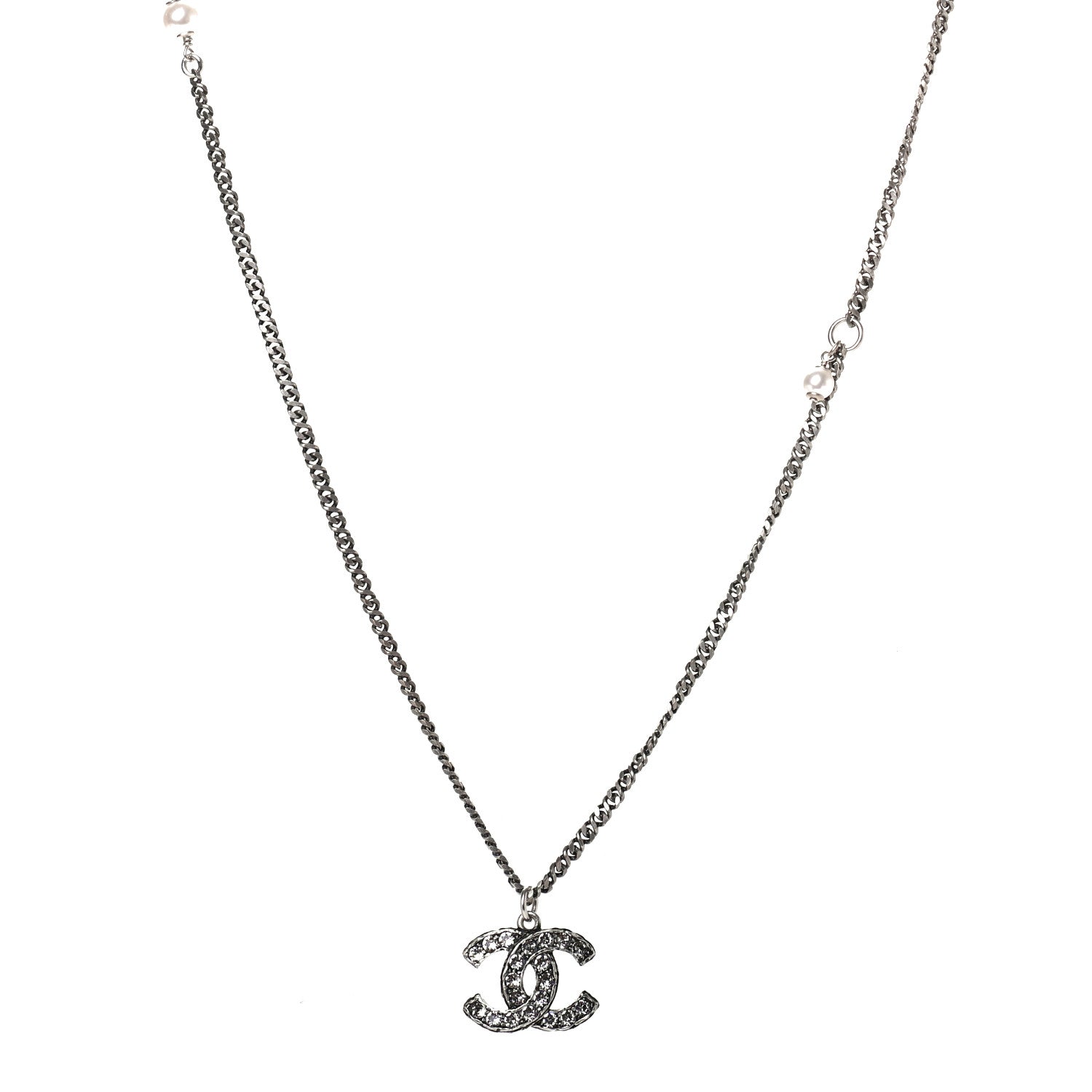 Chanel Crystal CC Necklace Ruthenium 1 of 4