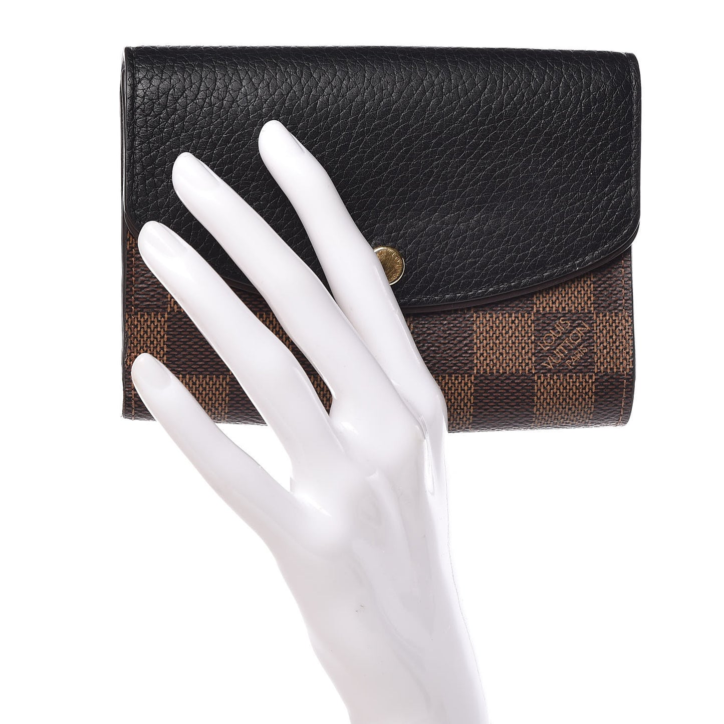 Damier Ebene Normandy Compact Wallet Black