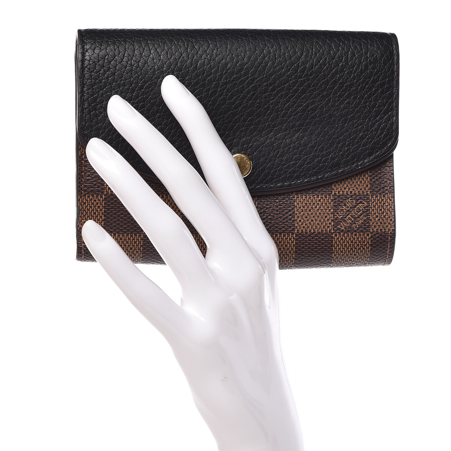 Louis Vuitton Damier Ebene Normandy Compact Wallet Black 2 of 13