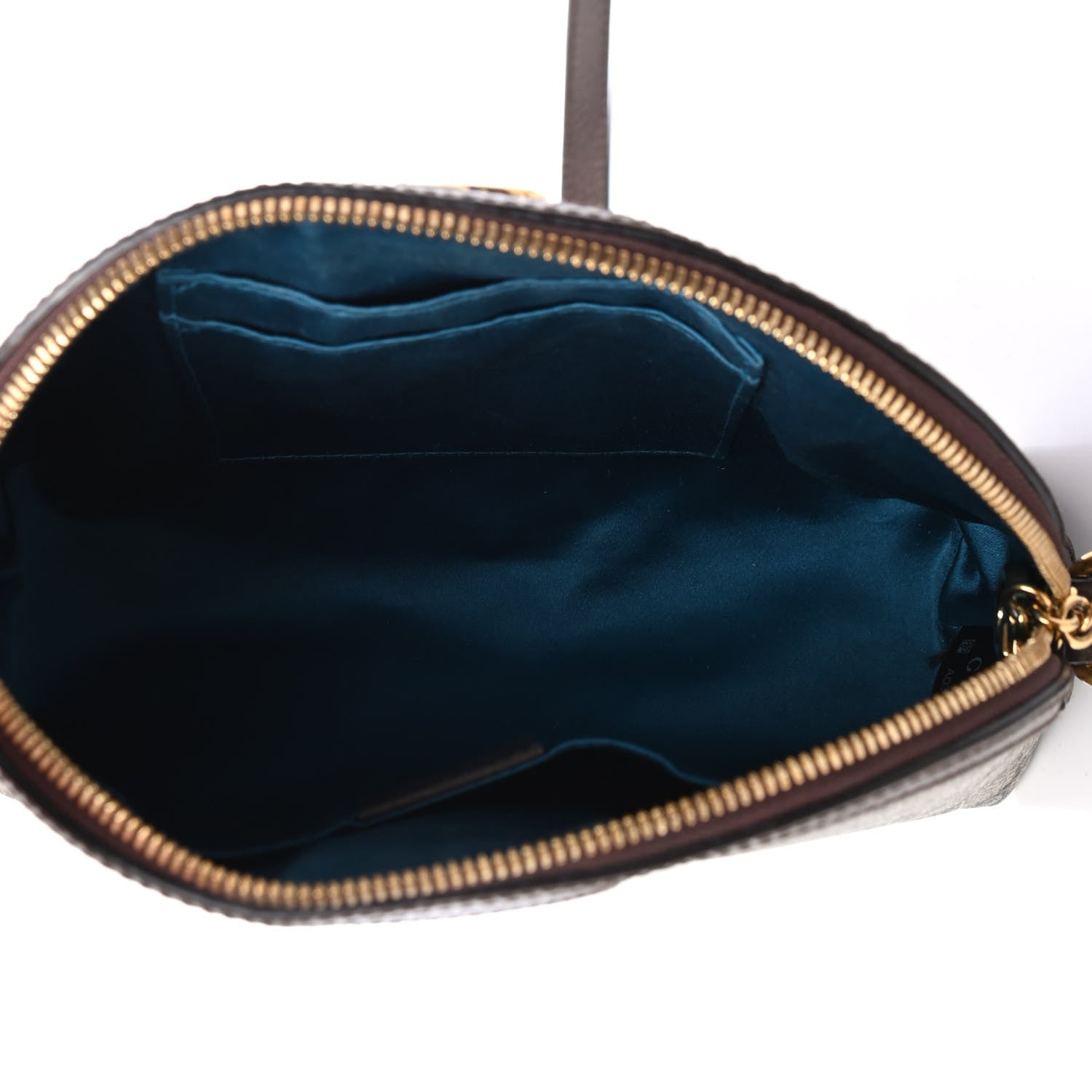 Gucci GG Supreme Monogram Textured Dollar Calfskin Web Small Ophidia Dome Shoulder Bag Beige Ebony New Acero 7 of 9