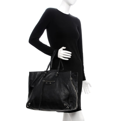 Balenciaga Supple Calfskin Papier A4 Zip Around Tote Black 2 of 7