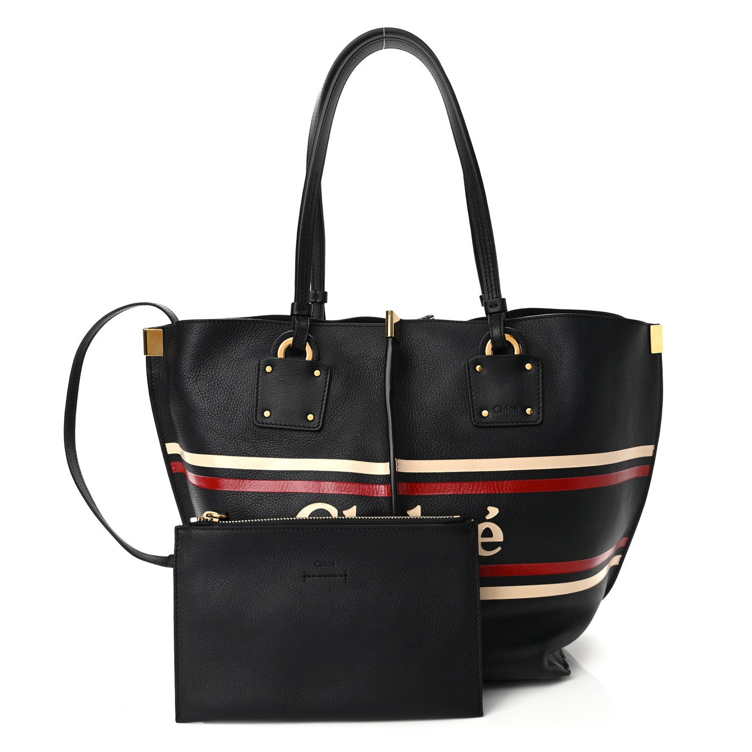 Chloe Smooth Calfskin Medium Vick Tote Full Blue 1 of 10