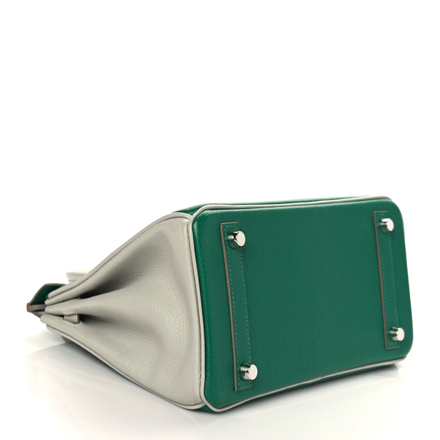 Chevre Mysore Horseshoe Birkin 25 Vert Vertigo Gris Perle