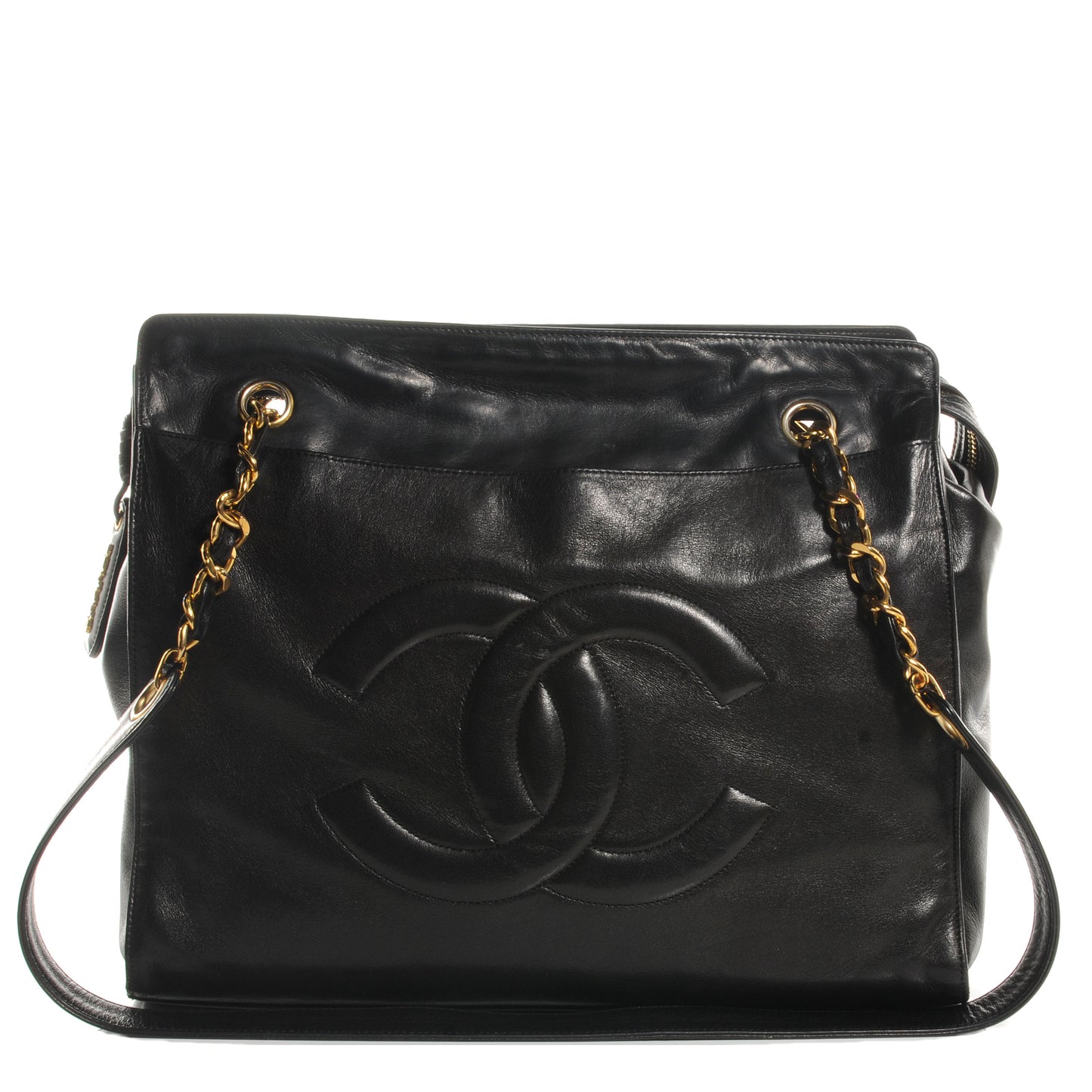 Lambskin Small Shopper Tote Black