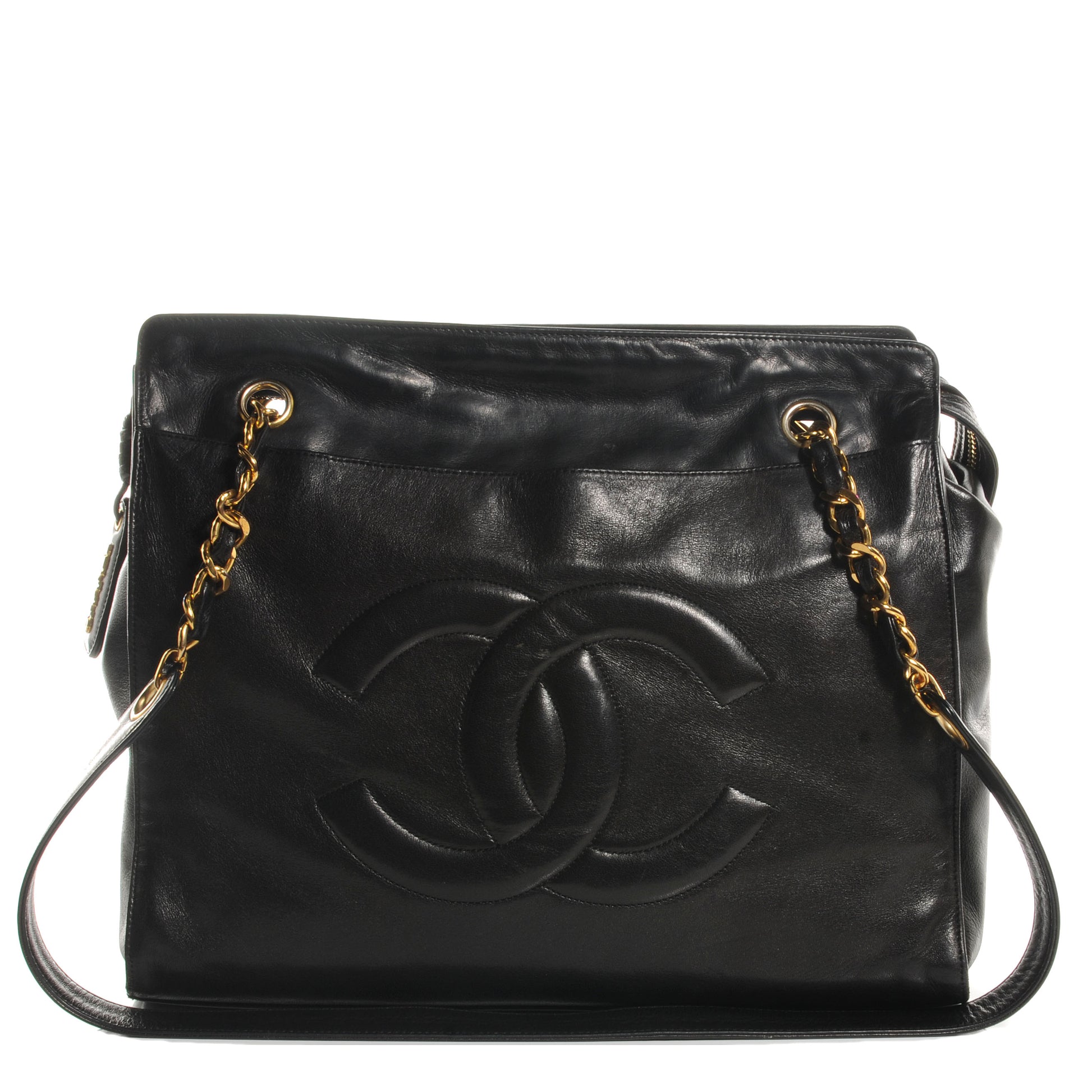 Chanel Lambskin Small Shopper Tote Black 1 of 8